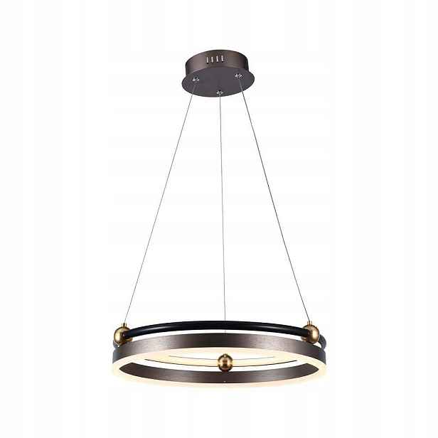Závěsná Led lampa hnědá, moderní kulatý kruh, 42 cm, teplá barva V-tac