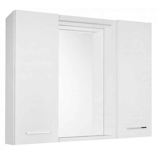 Aqualine Zoja - Zrcadlová skříňka s LED osvětlením, 70x60x14 cm, 2 dvířka, bílá 45025S