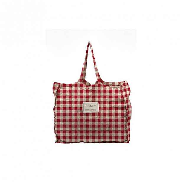 Látková taška Linen Couture Linen Bag Red Vichy