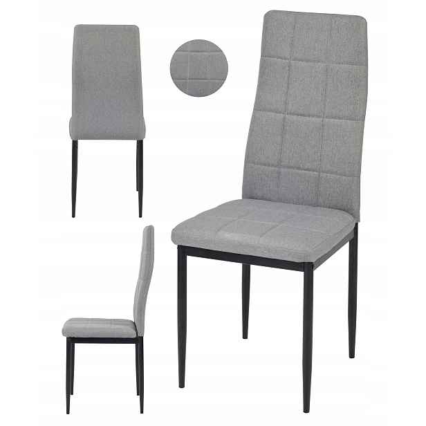 ModernHome KW01 Sada 4 ks jídelních židlí, šedá