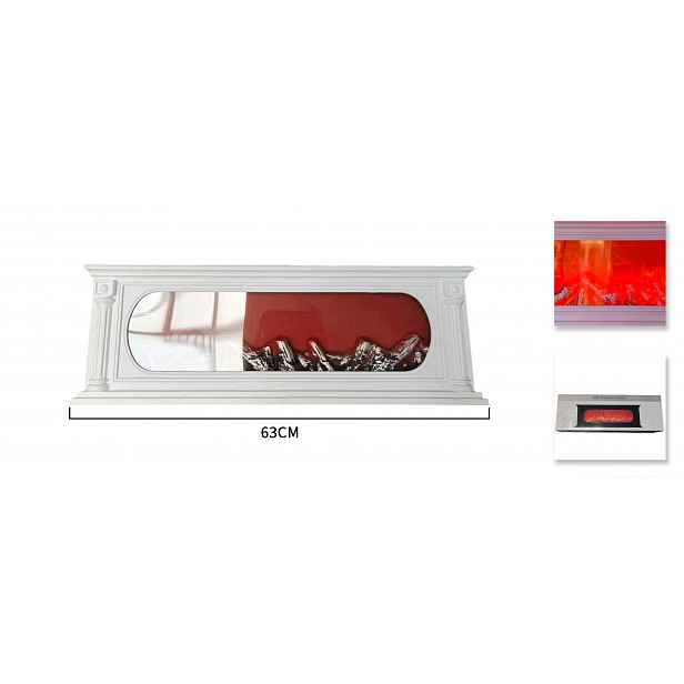 Velký Led krb s efektem plamene 63 cm Bílý nástěnný lampion Modern Retro