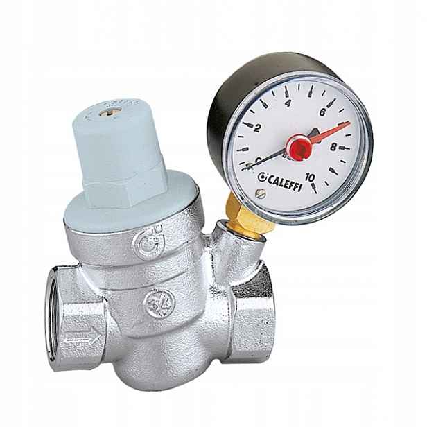 Redukce tlaku vody šikmá s manometrem 3/4" Caleffi