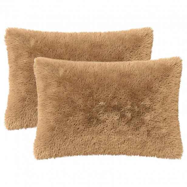 vidaXL Povlak na polštář 2 pcs HEERLEN Taupe 50 x 80 cm PV fleece