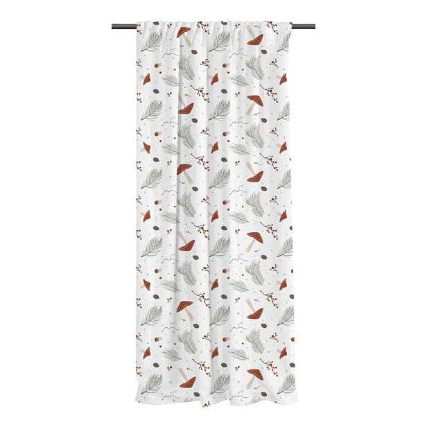 Bílý závěs z bavlněného saténu 110x250 cm Toadstools – Butter Kings