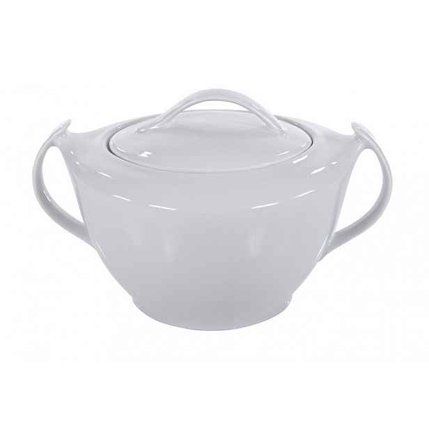 Ćmielów Akcent Polévková váza 3 l s porcelánovým víkem, bílá pro vývar