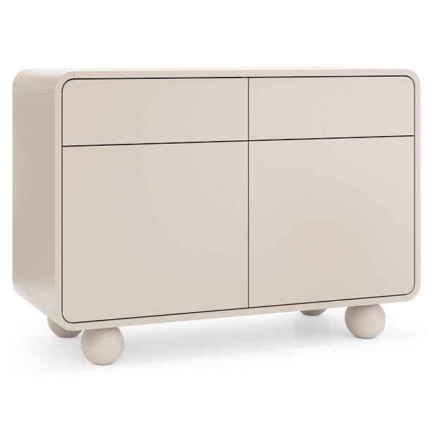 MASSENO KOMODA TONDO, 108/75/39 cm s 2 zásuvkami a 2 dvířky, kašmírová