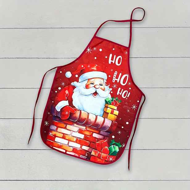 TEMU 1 ks, Vánoční Polyesterová Zástěra s Kravatou, Roztomilý Santa Claus, Módní Domácí Kuchyňské Oblečení, Kuchyňské Potřeby, Dekorace pro Večírky,