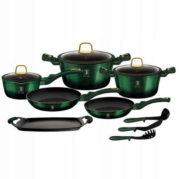 BH-6066 Sada hrnců 12 ks Berlinger Haus Emerald indukce poklice