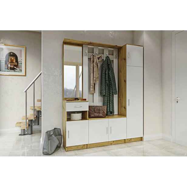 Casarredo Předsíňová stěna SARAH SET2 bílá/dub artisan