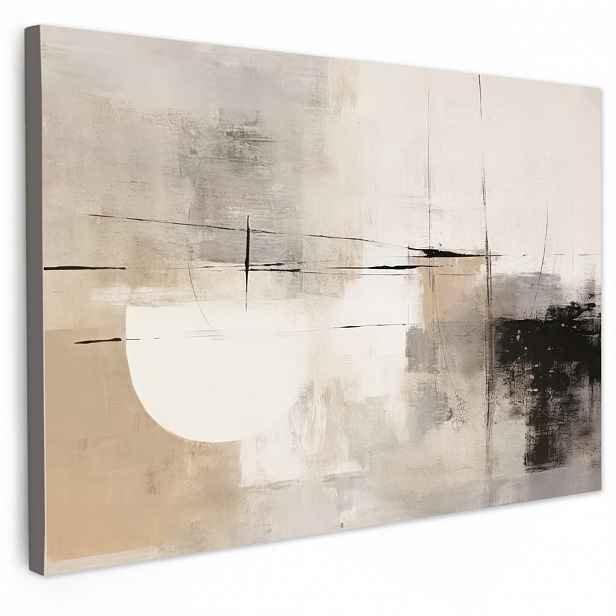 MuchoWow OBRAZ NA PLÁTNĚ Abstraktní - Umění - šedá 120x80 cm