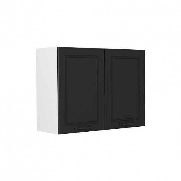 Vicco SKLENĚNÁ KUCHYŇSKÁ SKŘÍŇKA R-Line, Antracitový venkovský dům/Bílá, 80 cm