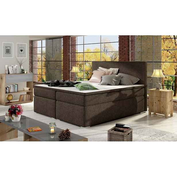Moderní box spring postel Dive 180x200, hnědá HELCEL