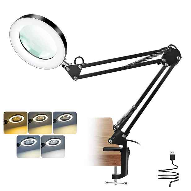 Led lampa Kosmetická lupa Sklo Zvětšovací Kreslící stolní lampa
