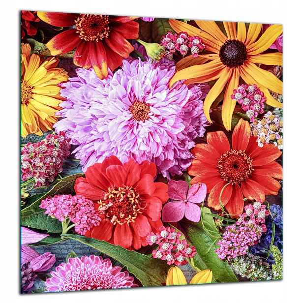Skleněná Ochranná Deska Panel Lepidlo 60x65 Květina