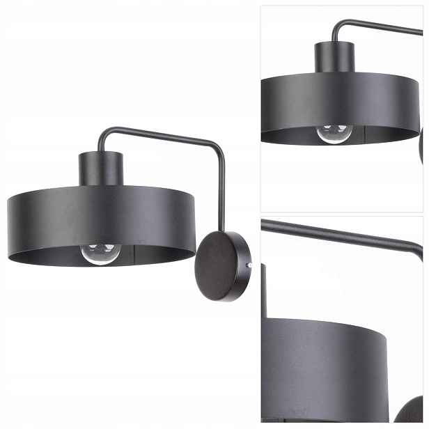 Černé nástěnné svítidlo Vasco je moderní a nad zrcadlem v koupelně Sigma Lighting