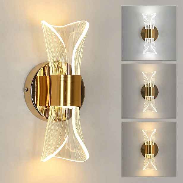 Nástěnné Led svítidlo Zlatá loftová moderní lampa do ložnice 12W