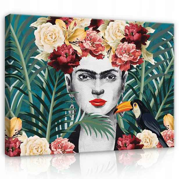 Obraz 100x75 Frida Kahlo portrét tropů květiny umění exotika žena