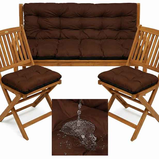 Polštáře na nábytek Voděodolné sada Rattan 180x60x50 cm 2x 45/45 Hnědá