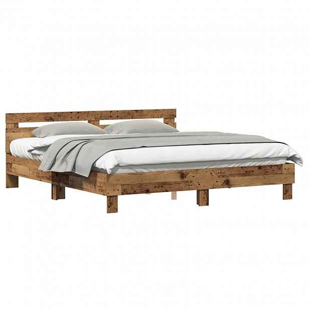 vidaXL Rám postele Staré dřevo 203 x 185 x 70 cm Kompozitní dřevo