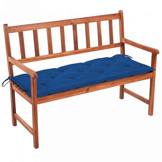 Zahradní lavice s poduškou 120 cm akácie Modrá