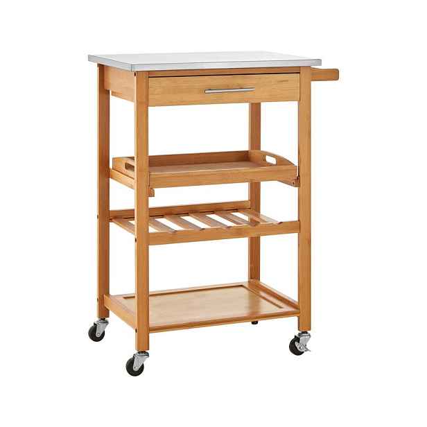 Bambusový servírovací stolek na kolečkách 41x58 cm Harlow – Premier Housewares