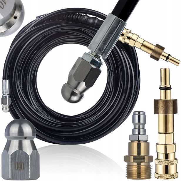 Kanalizační Hadice 20 M 3+1 Adaptér M22 Na 1/4 Flexibilní 200 Bar Pro Bosch