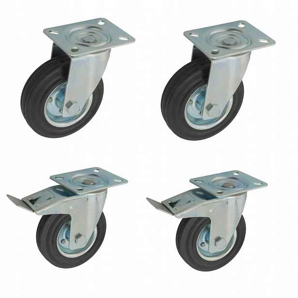 Sada Jezdných Koleček 4ks 125 mm 400 kg Pojezdová kolečka
