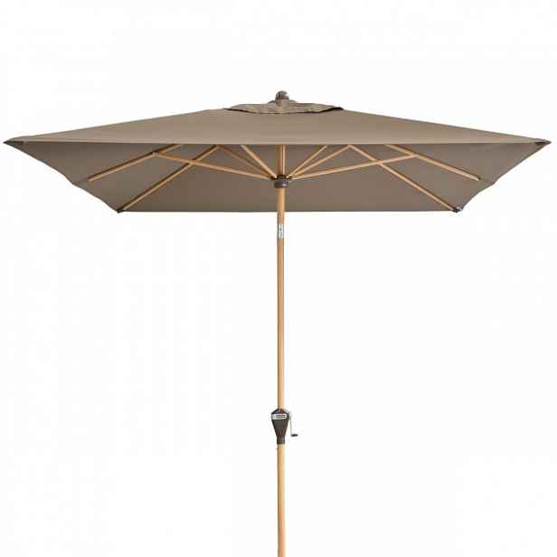 Slunečník s automatickým naklápěním s ULTRA UV ochranou Doppler ALU WOOD 210 x 140 cm, hnědá DP457317846