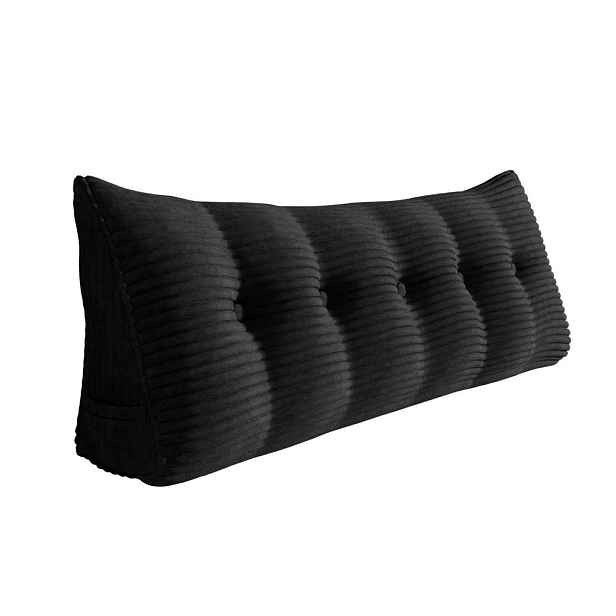 Vercart ZÁDOVÝ POLŠTÁŘ na postel kord Černý 140 cm