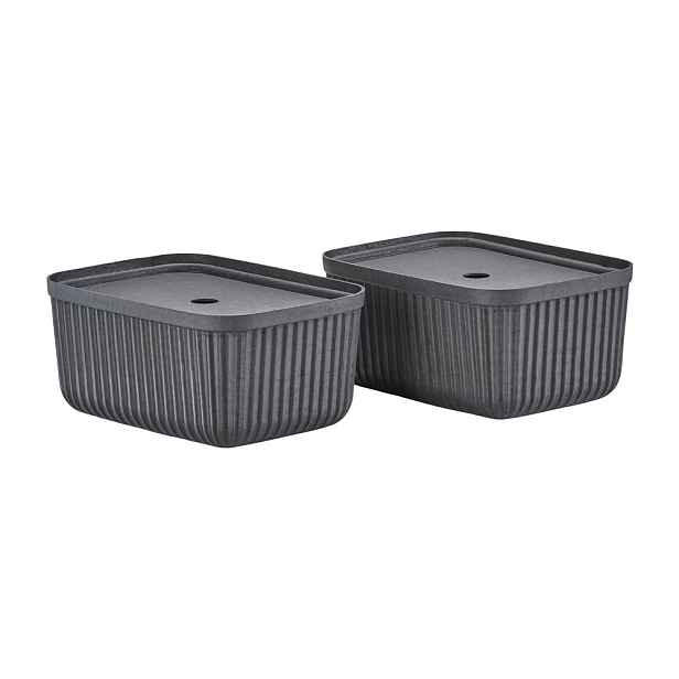 Černé úložné boxy v sadě 2 ks s víkem 32x23x20,5 cm Pulp – Zone