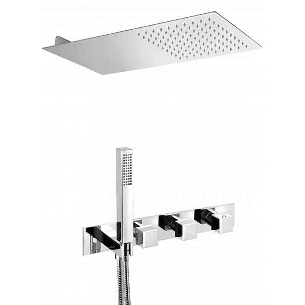 Sapho - Sprchový set s termostatem pod omítku, s tělesem, 50x22 cm, chrom MB453-01