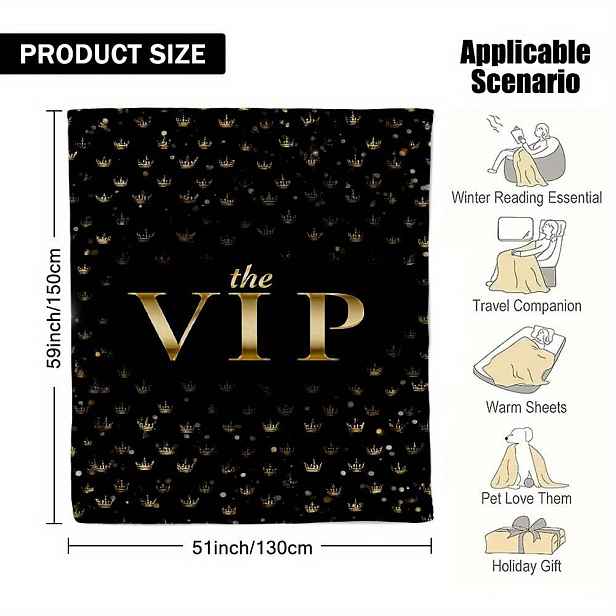 TEMU 1ks 2D rovný univerzální VIP 100% polyester Novoroční dárek pro strojově pratelný měkký přehoz vhodný do ložnic, na pohovky