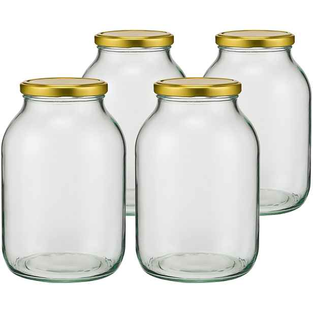 Browin Sada zavařovacíc sklenic s víčkem Twist, 4 l, 4 ks
