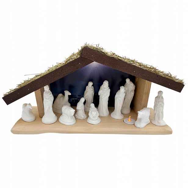 Dřevěný Vánoční Betlém Figurky 12 CM