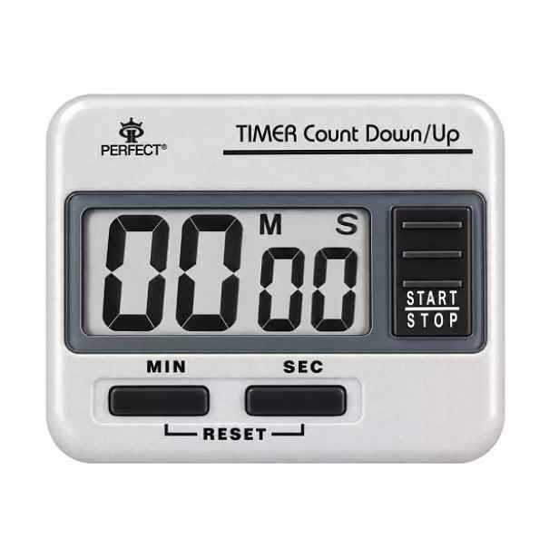 Minutník LCD Perfect TM-86A Stříbrný