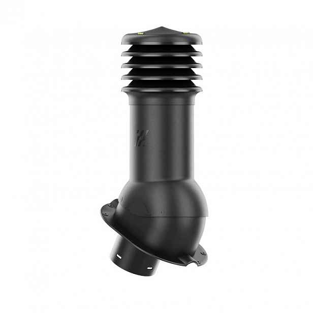 Větrací komín HiVent pro plechovou střešní krytinu, profil M, průměr 125 mm, černý