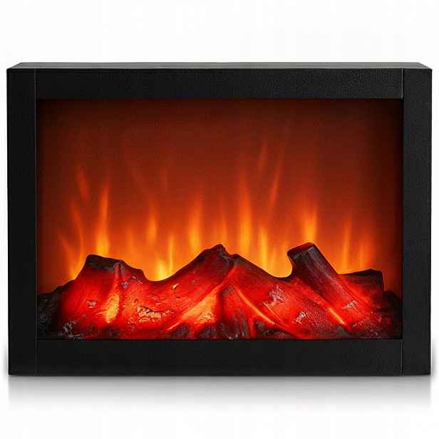 Elektrický Led krb kovový, černý, dekorativní, závěsný, 29 cm