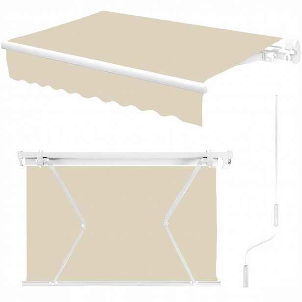 Tarsová Markýza Béžová Sluneční Roleta S Klikou 400 X 250 CM, Kryt