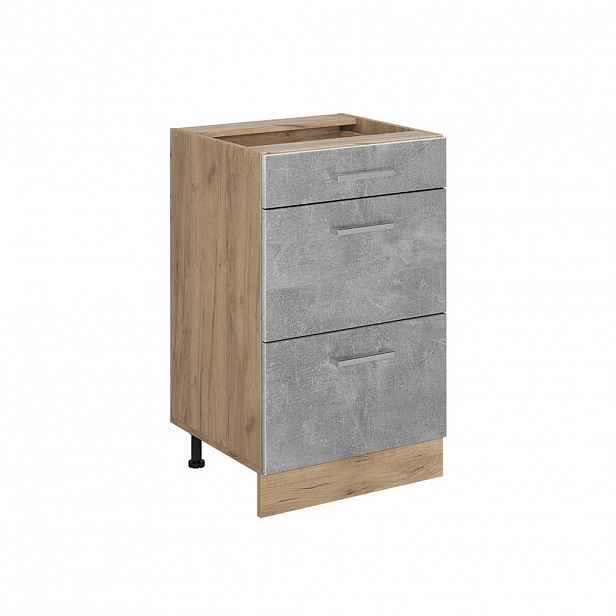 Vicco SPODNÍ SKŘÍŇKA KUCHYŇSKÉ LINKY R-Line, Beton/Zlatý mocný dub, 50 cm bez pracovní desky