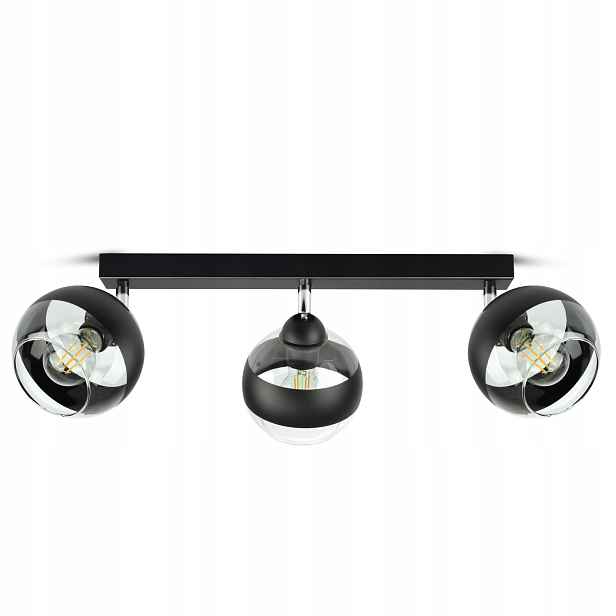 Závěsná stropní lampa Lustr Černá Skleněné Koule Black Belt BG3 Led E27