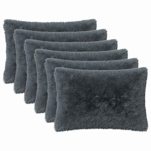 vidaXL Povlak na polštář 6 pcs HEERLEN Antracitová 50 x 80 cm
