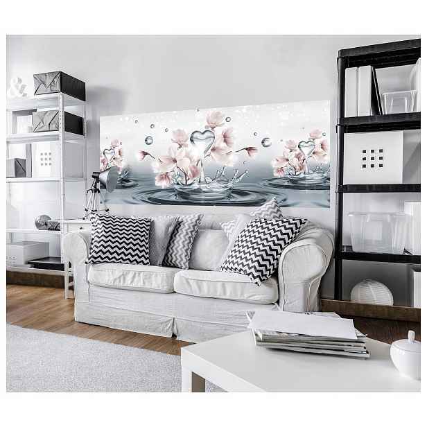 Fototapeta Magnolie kapky vody Růžová elegie jemnost 250x104 lepidlo