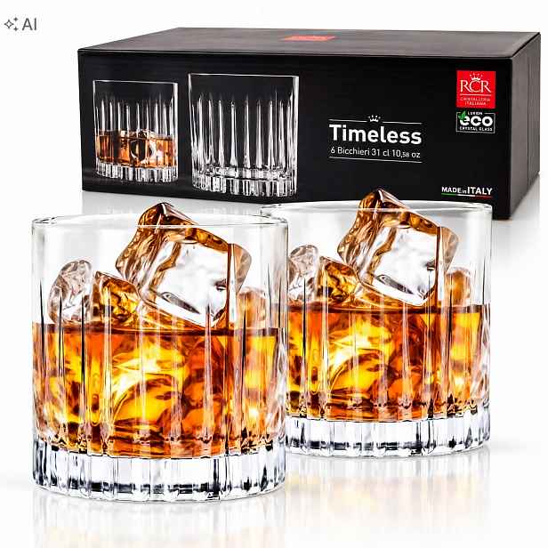 Luxusní Sklenice na whisky Rcr Timeless 360 ml nápojů 6 Ks