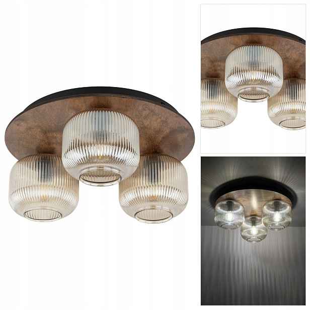 Stropní Svítidlo Salvia hnědý klasik vedle krbu, útulná forma Tk Lighting