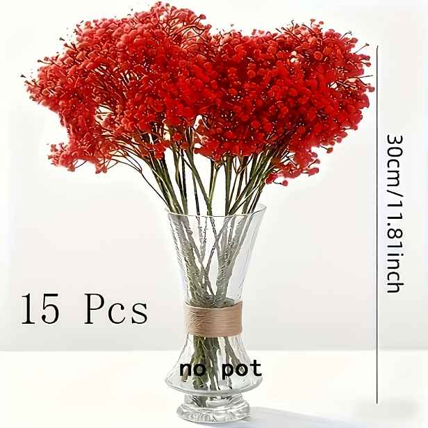 TEMU 450 květů = 15 svazků umělé gypsophily, vysoce kvalitní antioxidační květinová dekorace se stonky, umělé květiny s realistickým dotykem,