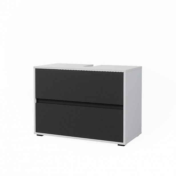 Vicco DOLNÍ SKŘÍŇKA POD DŘEZ Maltin Bílá/antracitová 80.2 x 58.2 cm se dvěma velkými zásuvkami