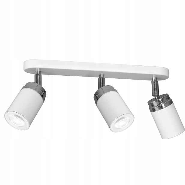 Stropní svítidlo 3xGU10 15W Luminex Reno bílá/chrom, nastavitelné reflektory