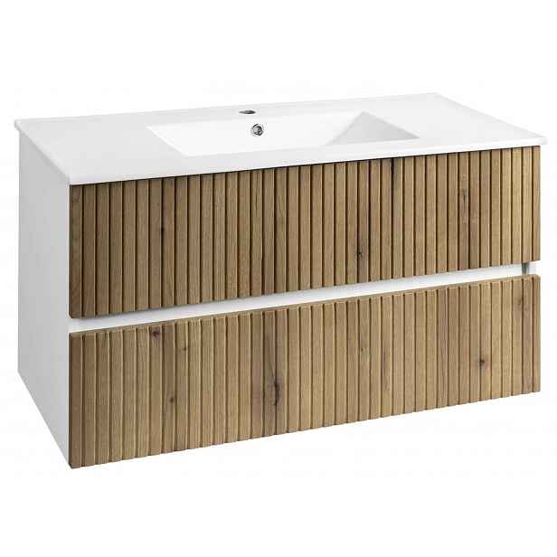 Aqualine Paneda - Umyvadlová skříňka 100x55x45 cm, dub emporio PN310