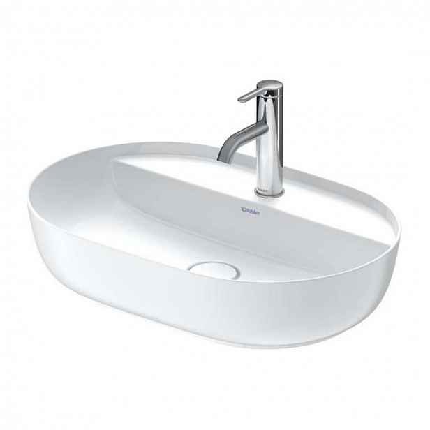 Duravit Luv - Umyvadlo na desku, 60x40 cm, bez přepadu, s otvorem pro baterii, bílá/matná bílá 0380602600