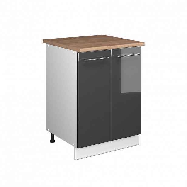 Vicco SKŘÍŇKA POD DŘEZ Fame-Line, Antracitový vysoký lesk/Bílá, 60 cm